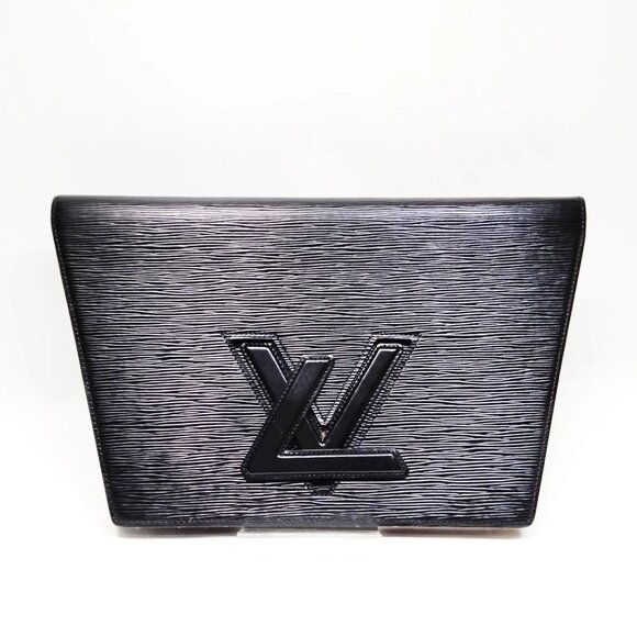Authentic Louis Vuitton Trapeze Black Epi Leather Clutch Bag mon390-111325 - Picture 1 of 16